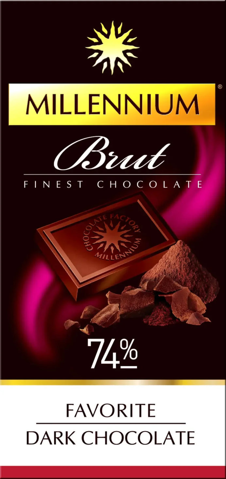 MILLENIUM 74% BRUT DARK CHOC 100G